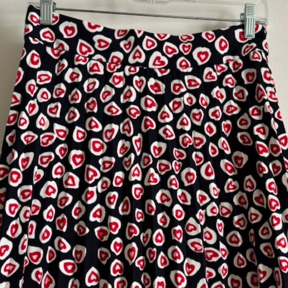 J.Crew Heart Printed Pleated Midi Skirt - size 4 - L3120 - Picture 6 of 8